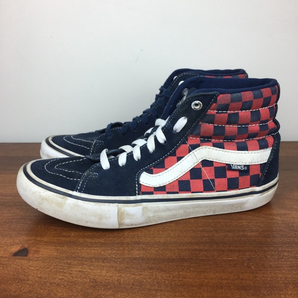 Vans Shoes | Vans Off The Wall Sk8 Checkered Bluered 500714 High Top Mens Size US 7.5 | Color: Blue/Red | Size: 7.5 | Rareoopcds's Closet